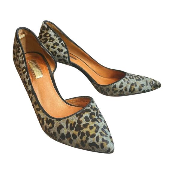 Halogen Marlie Leopard Calf Hair Pointed Toe Pumps 7.5 Wide Animal Print mobwife - Picture 2 of 9